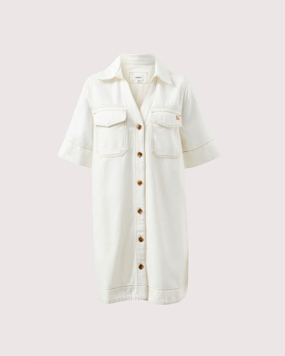 CERES LIFE Bonnie Relaxed Shirt Dress - Fresh Ecru Dress - Zabecca Living
