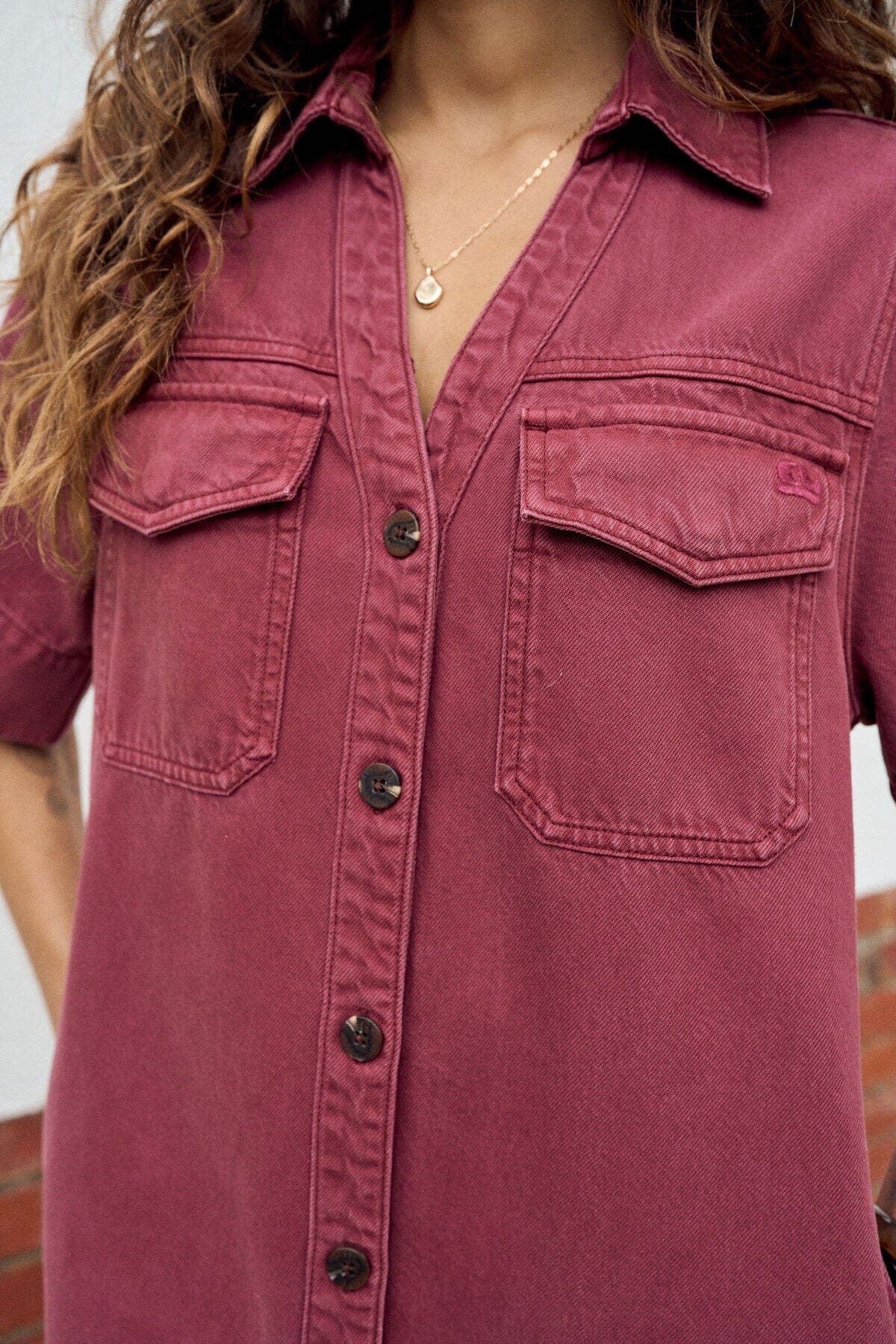 CERES LIFE Bonnie Relaxed Shirt Dress - Mulberry Dress - Zabecca Living