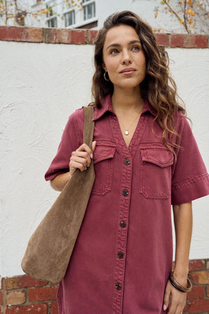 CERES LIFE Bonnie Relaxed Shirt Dress - Mulberry Dress - Zabecca Living