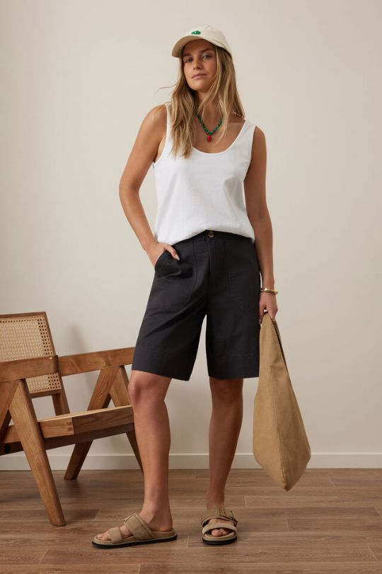 CERES LIFE Bronte Short - Washed Black SHORTS - Zabecca Living