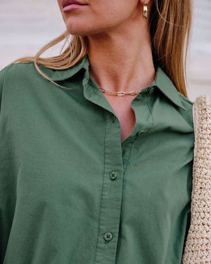 CERES LIFE Clover Tie Shirt - Basil Shirts & Blouses - Zabecca Living