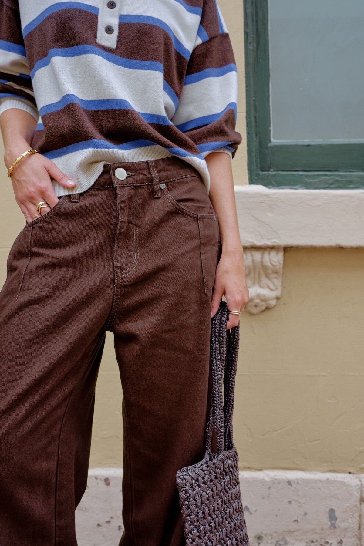 CERES LIFE Demi Barrel Jean - Bitter Choc JEANS - Zabecca Living