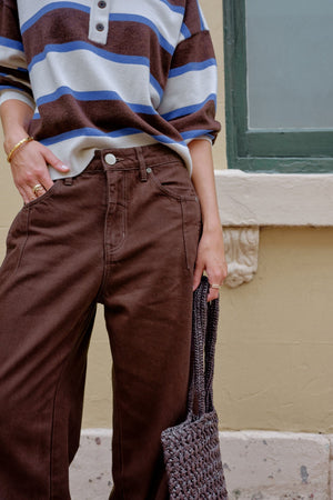 CERES LIFE Demi Barrel Jean - Bitter Choc JEANS - Zabecca Living