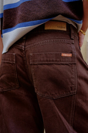 CERES LIFE Demi Barrel Jean - Bitter Choc JEANS - Zabecca Living
