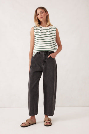 CERES LIFE Demi Barrel Jean - Faded Black JEANS - Zabecca Living