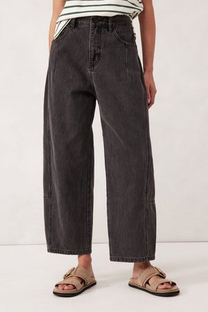 CERES LIFE Demi Barrel Jean - Faded Black JEANS - Zabecca Living
