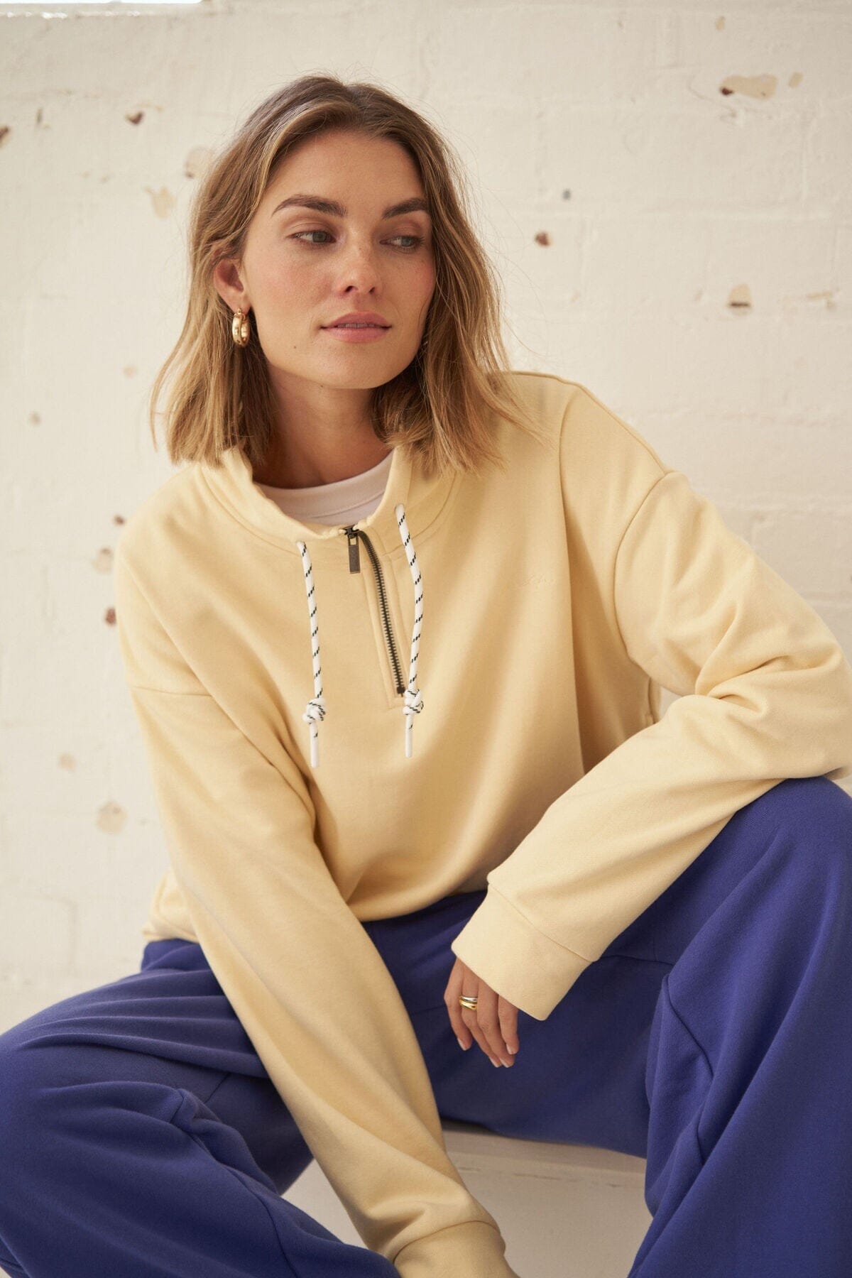 CERES LIFE Eva Sporty Half Zip - Butter Jacket - Zabecca Living