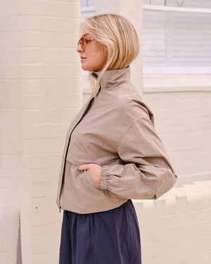 CERES LIFE Fletcher Funnel Bomber - Mushroom Jacket - Zabecca Living