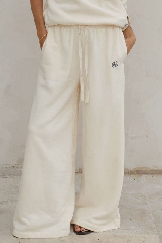 CERES LIFE Ivy Wide Leg Trackpant - Marshmallow PANTS - Zabecca Living