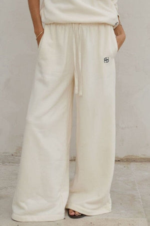 CERES LIFE Ivy Wide Leg Trackpant - Marshmallow PANTS - Zabecca Living