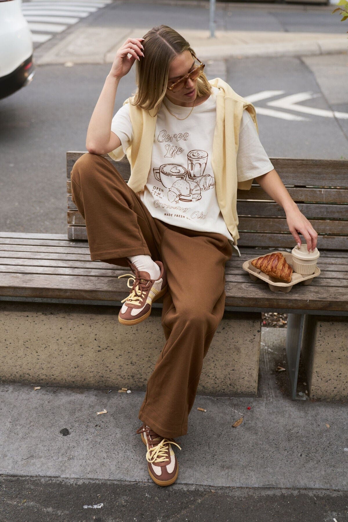 CERES LIFE Jenna Tapered Trackpant - Toffee PANTS - Zabecca Living