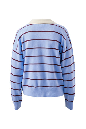 CERES LIFE Jessa Rugby Knit - Sky Blue Stripe Jumpers + Knitwear - Zabecca Living