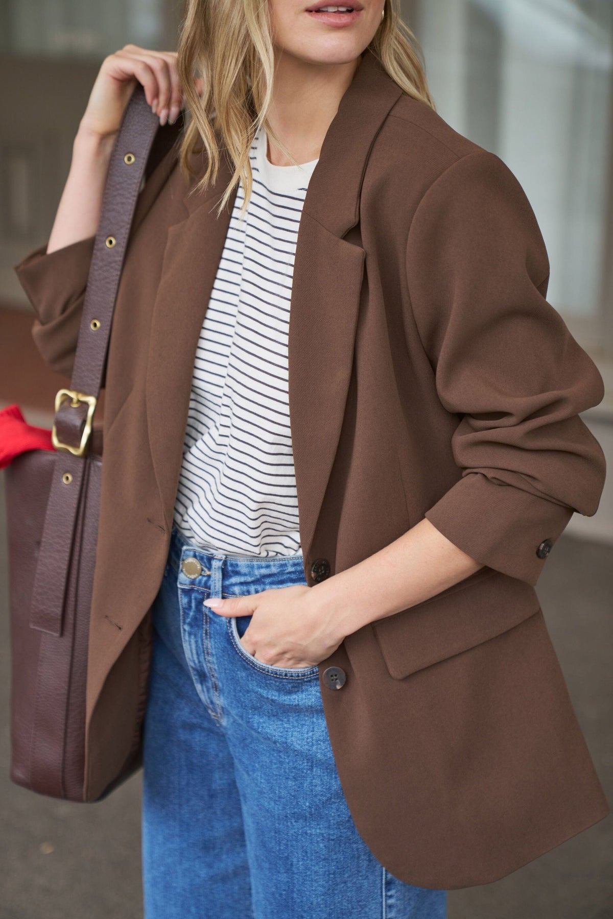 CERES LIFE Joni Blazer - Chocolate Jacket - Zabecca Living
