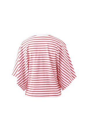 CERES LIFE Lucy Relaxed Sleeve Tee - White / Heritage Red Stripe Tee - Zabecca Living