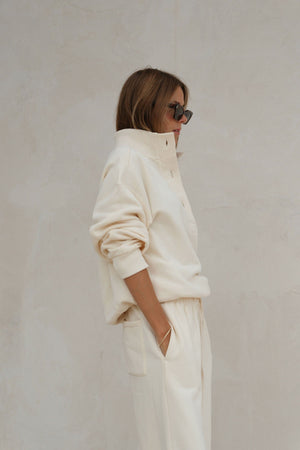 CERES LIFE Marli Button Sweat - Marshmallow Jumpers + Knitwear - Zabecca Living