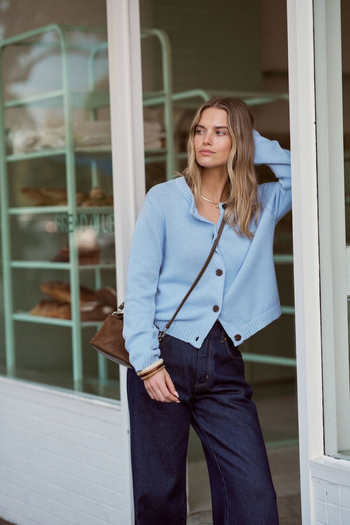 CERES LIFE Nelly Long Sleeve Knit Cardi - China Blue Jumpers + Knitwear - Zabecca Living