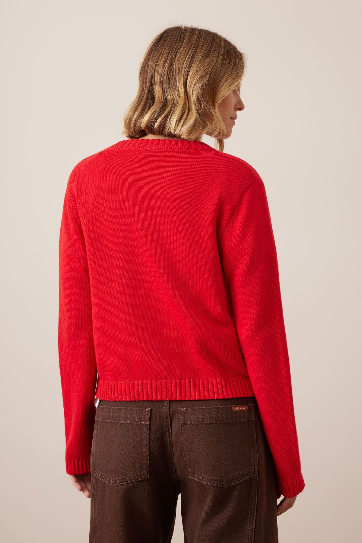 CERES LIFE Nelly Long Sleeve Knit Cardi - Fiery Red Jumpers + Knitwear - Zabecca Living