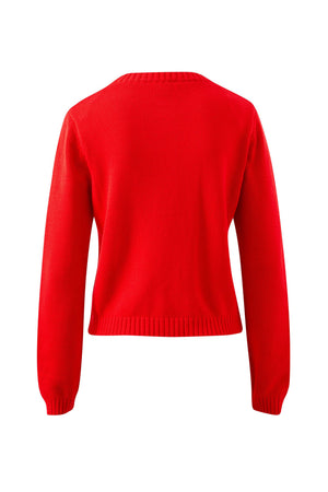 CERES LIFE Nelly Long Sleeve Knit Cardi - Fiery Red Jumpers + Knitwear - Zabecca Living