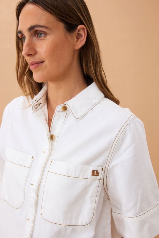 CERES LIFE Noa Short Sleeve Shirt - Fresh Ecru Shirts &amp; Blouses - Zabecca Living