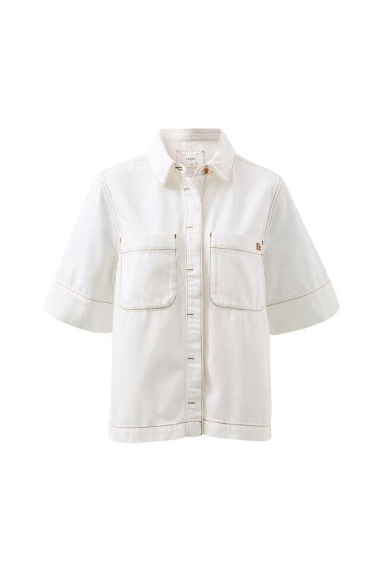 CERES LIFE Noa Short Sleeve Shirt - Fresh Ecru Shirts &amp; Blouses - Zabecca Living
