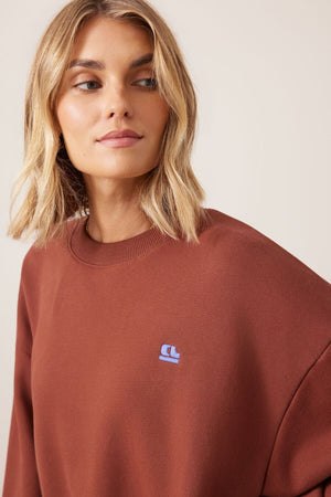 CERES LIFE Quinn Slouchy Crew - Burnt Toffee Jumpers + Knitwear - Zabecca Living