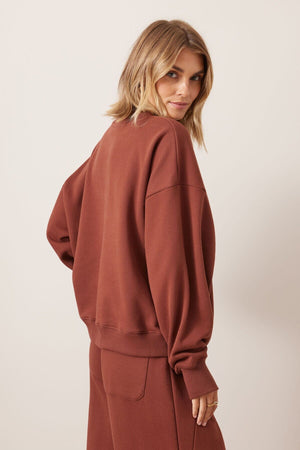 CERES LIFE Quinn Slouchy Crew - Burnt Toffee Jumpers + Knitwear - Zabecca Living