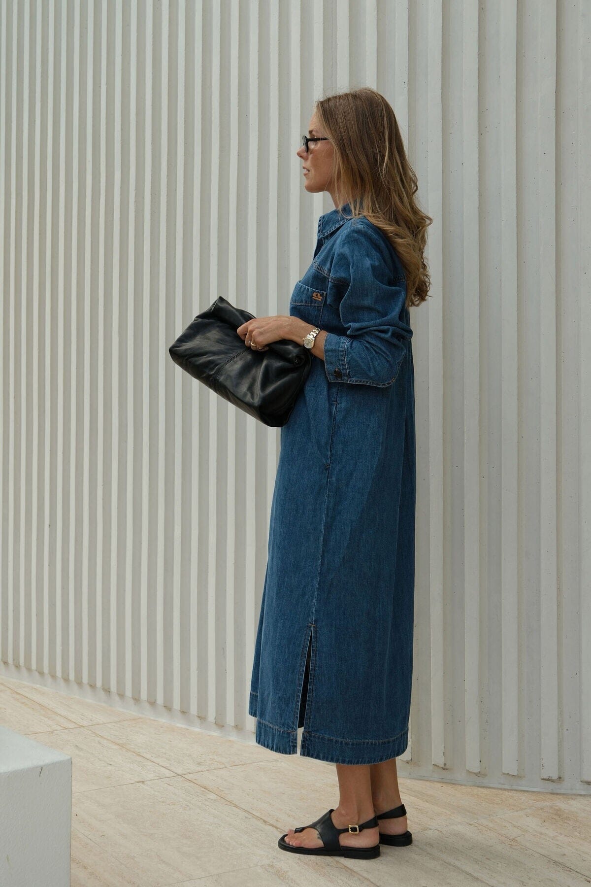 CERES LIFE Rae Long Sleeve Midi Dress - Fresh Indigo Dress - Zabecca Living