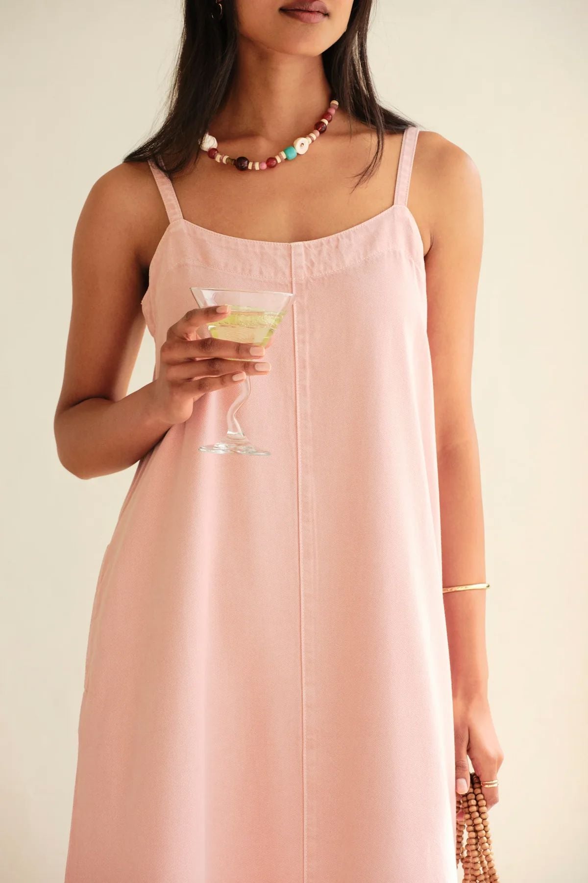 CERES LIFE Remy Strappy Midi Dress - Blossom Pink Dress - Zabecca Living