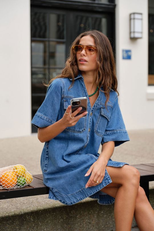 CERES LIFE Sammy Relaxed Shirt Dress - Fresh Indigo Dress - Zabecca Living