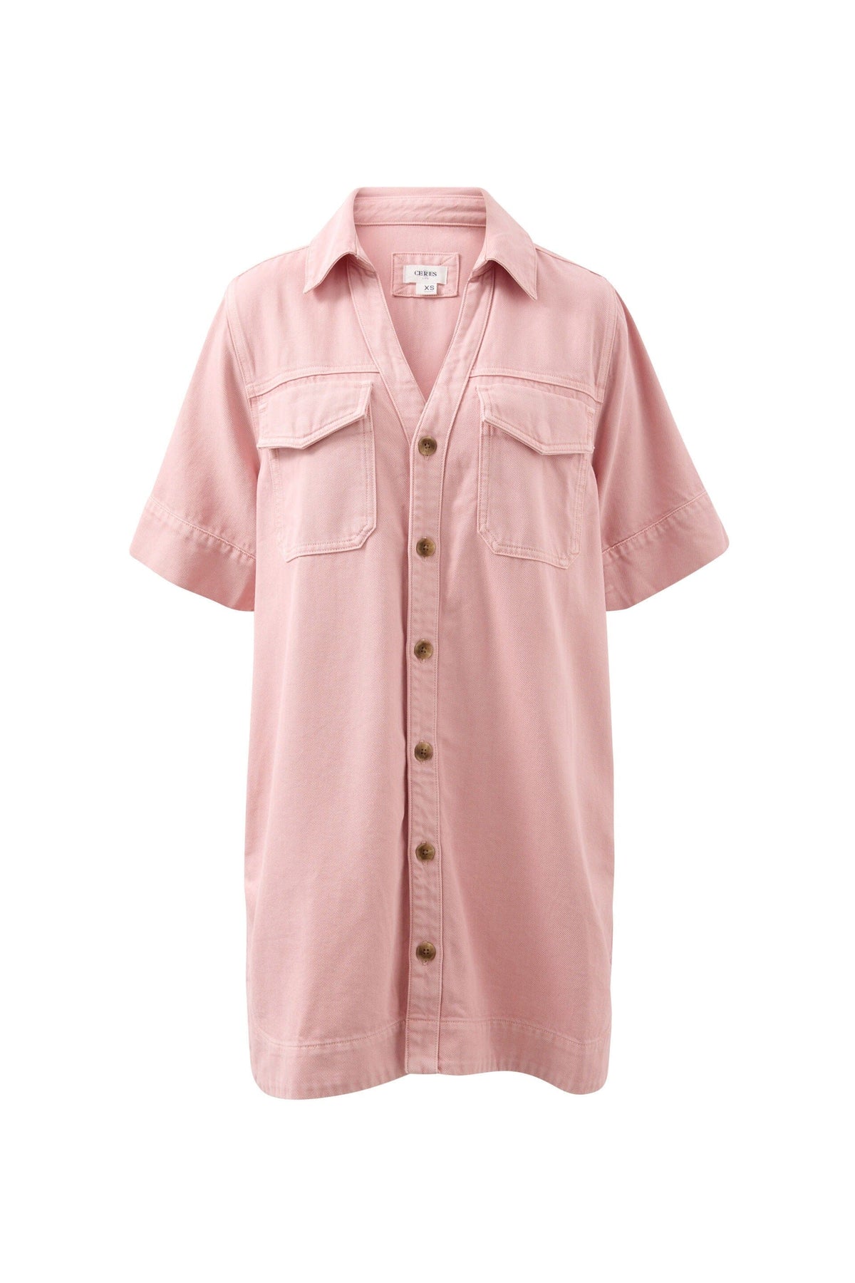 CERES LIFE Sammy Relaxed Shirt Dress - Washed Pink Dress - Zabecca Living