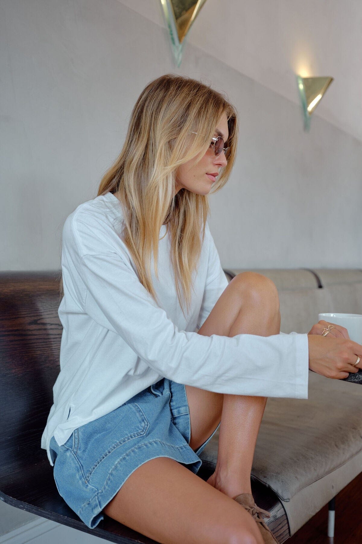 CERES LIFE Scout Slouchy Long Sleeve Tee - White Long Sleeve Tee - Zabecca Living