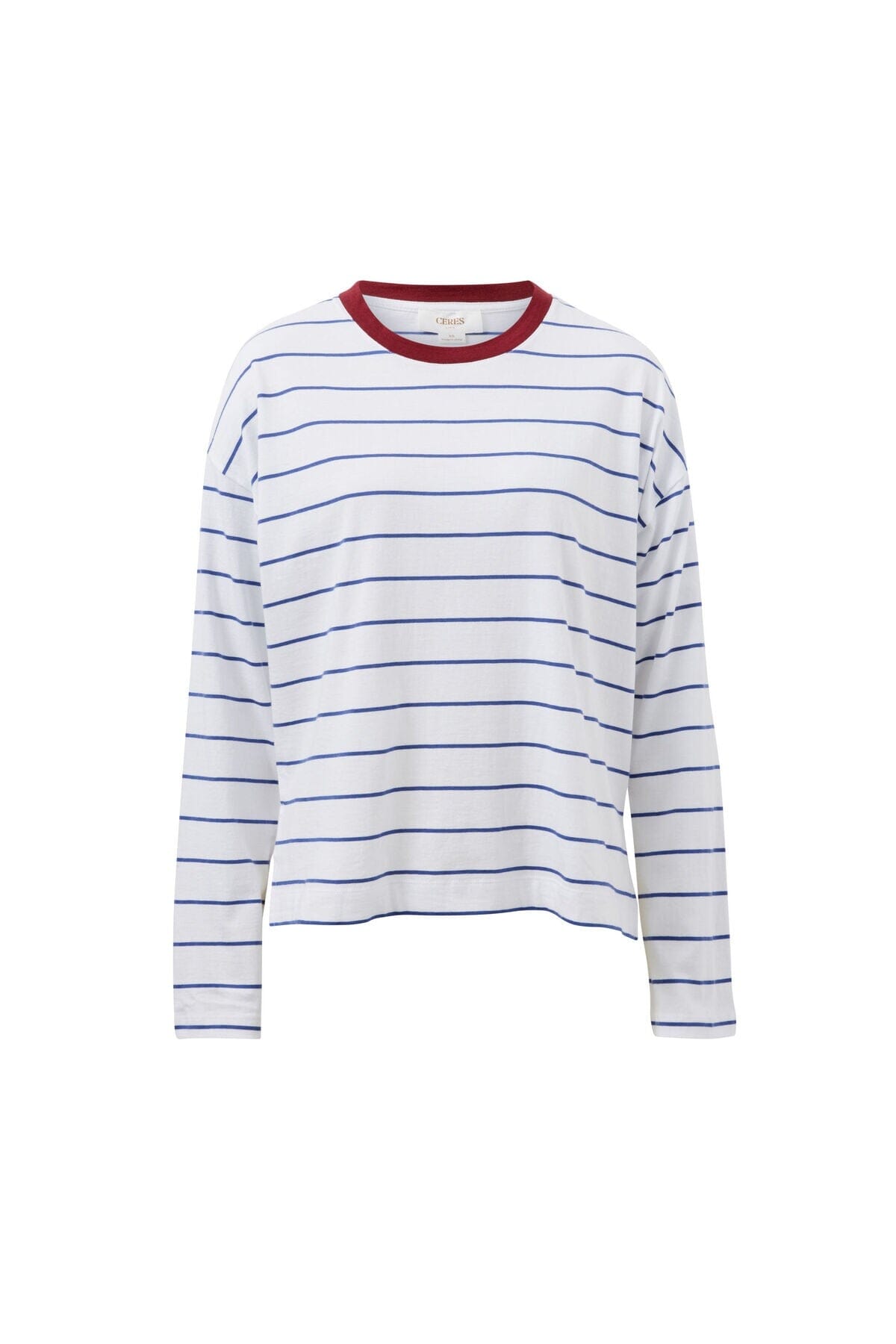CERES LIFE Scout Slouchy Long Sleeve Tee - White Washed/Navy Stripe Long Sleeve Tee - Zabecca Living