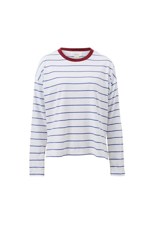 CERES LIFE Scout Slouchy Long Sleeve Tee - White Washed/Navy Stripe Long Sleeve Tee - Zabecca Living