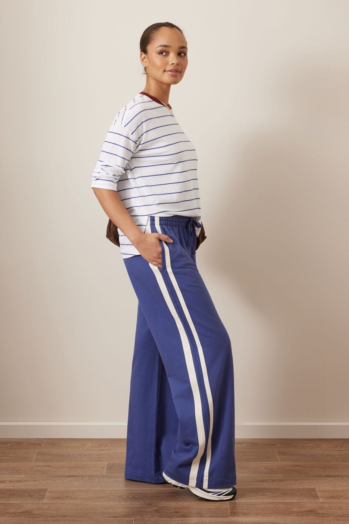 CERES LIFE Scout Slouchy Long Sleeve Tee - White Washed/Navy Stripe Long Sleeve Tee - Zabecca Living