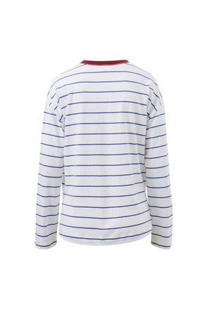 CERES LIFE Scout Slouchy Long Sleeve Tee - White Washed/Navy Stripe Long Sleeve Tee - Zabecca Living