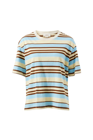 CERES LIFE Stevie Slouchy Tee - Butter/Toffee/Fresh Blue Stripe Tee - Zabecca Living