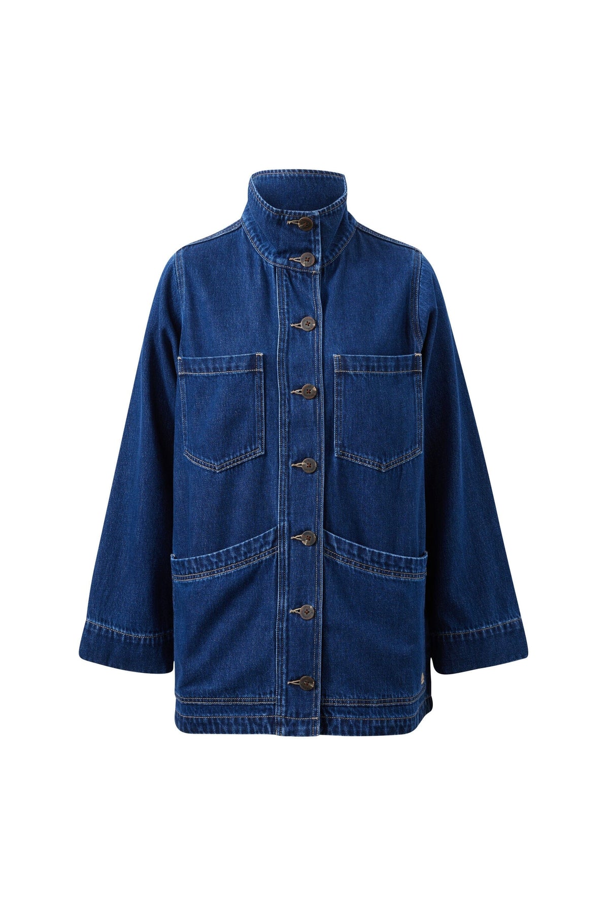 CERES LIFE Tilda Funnel Neck Shacket - Midnight Jacket - Zabecca Living