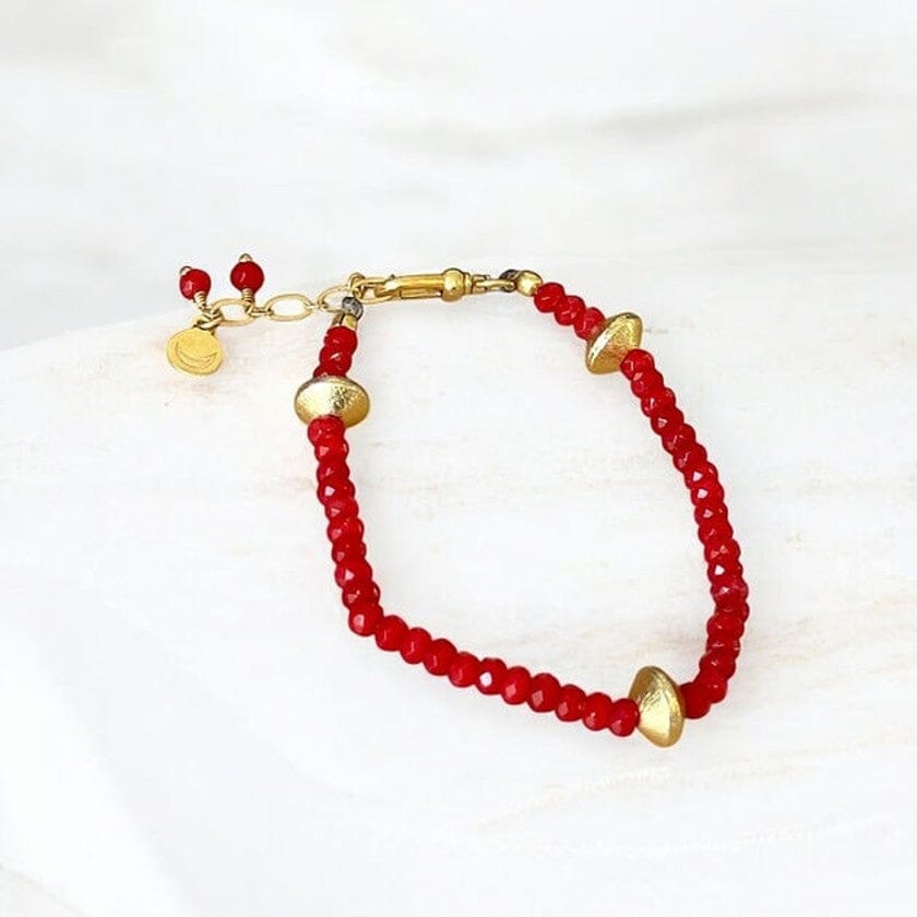 CHANDRA COLLECTIONS Farrah Red Onyx Bracelet BRACELET - Zabecca Living