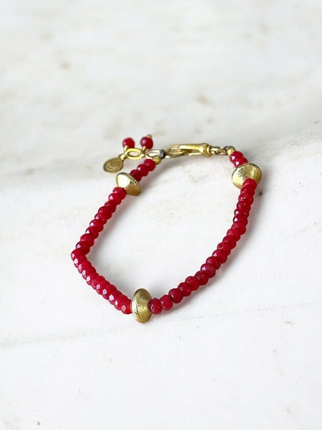 CHANDRA COLLECTIONS Farrah Red Onyx Bracelet BRACELET - Zabecca Living