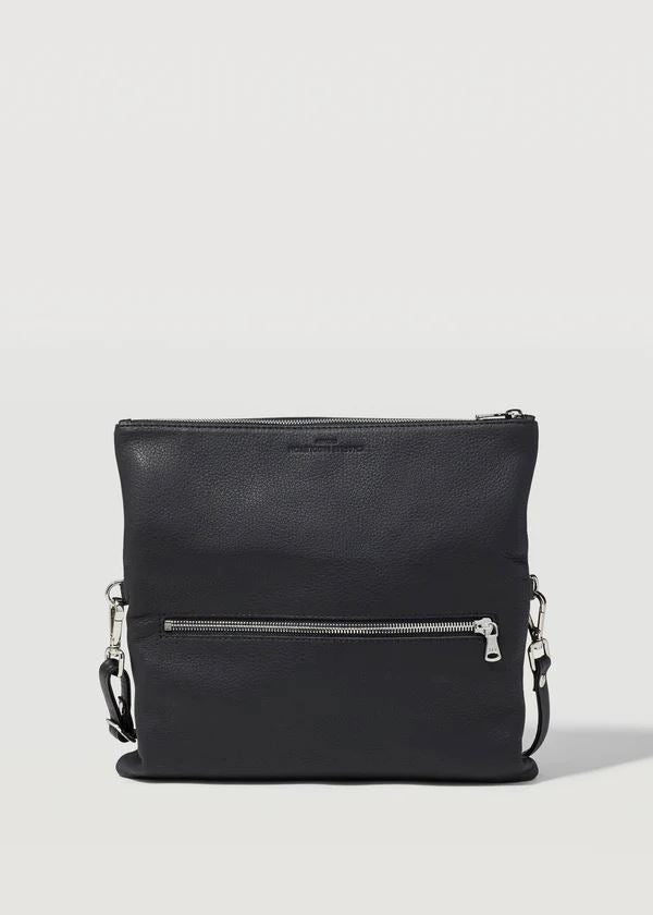 CHARLIE MIDDLETON Black Nappa Weekend Crossbody Bag - Gold HANDBAG - Zabecca Living