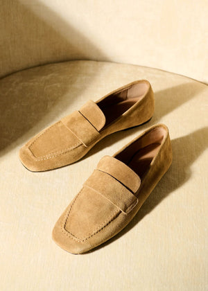 DOF STUDIOS Francesca Loafers - Tan Suede SHOES - Zabecca Living