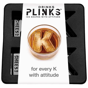 DRINK PLINKS Letter K Silicone Tray DRINKWARE - Zabecca Living