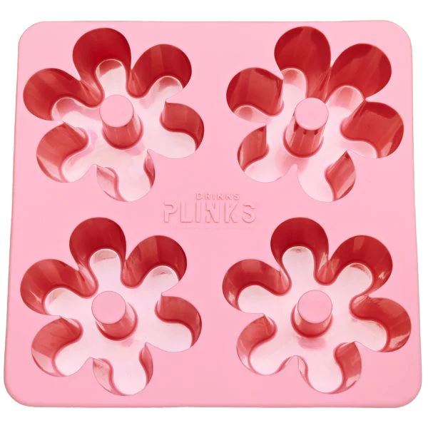 DRINK PLINKS Retro Daisy Ice Cube Tray - Pink DRINKWARE - Zabecca Living
