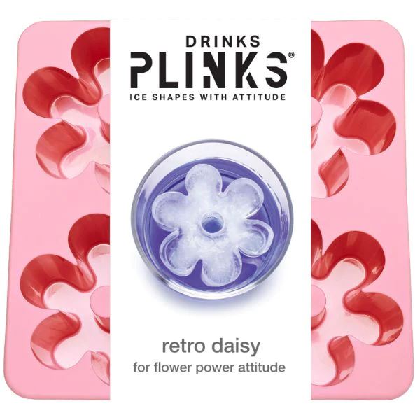 DRINK PLINKS Retro Daisy Ice Cube Tray - Pink DRINKWARE - Zabecca Living