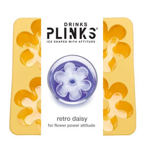 DRINK PLINKS Retro Daisy Ice Cube Tray - Yellow DRINKWARE - Zabecca Living