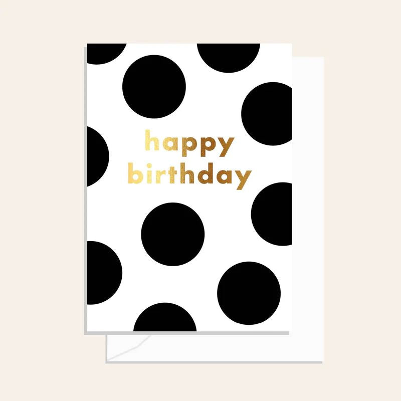 ELM PAPER Birthday Card - Spots Black Birthday Card - Zabecca Living