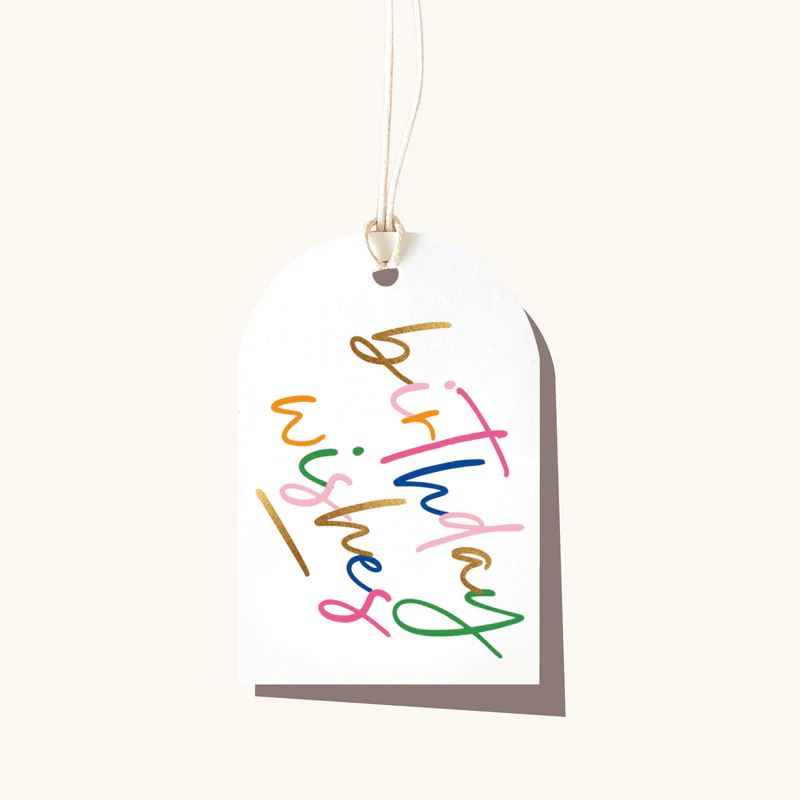 ELM PAPER Gift Tag - Birthday Wishes Gift Tag - Zabecca Living