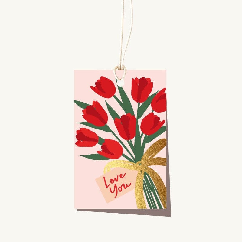 ELM PAPER Gift Tag - Love you Tulip Bunch Gift Tag - Zabecca Living