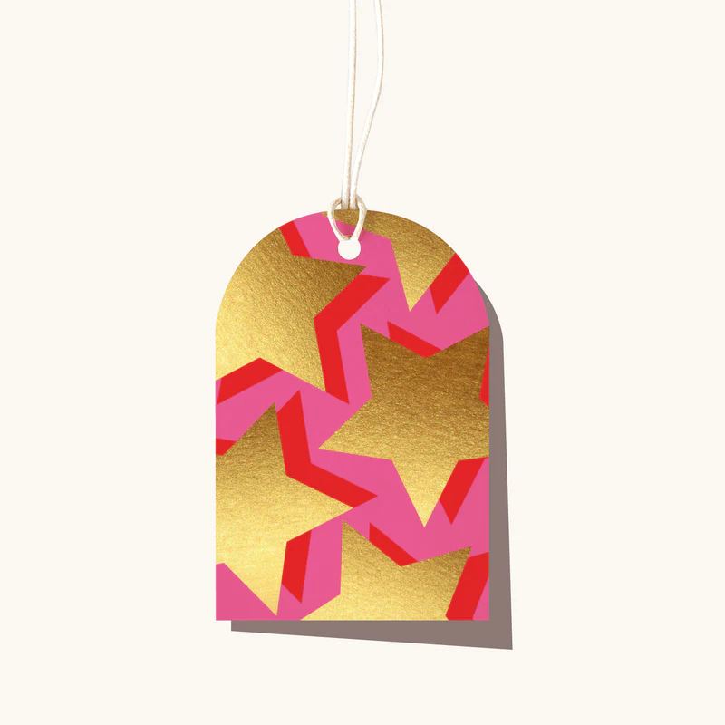 ELM PAPER Gift Tag - Neon Stars Gift Tag - Zabecca Living