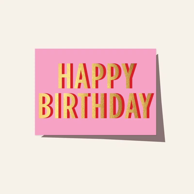 ELM PAPER Greeting Card - Birthday Neon Pink Birthday Card - Zabecca Living